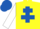 Silk - Yellow, Royal Blue cross of Lorraine, White sleeves, Royal Blue cap