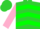 Silk - Lime Green, Pink Circled 'A', Green Chevrons on Pink Sleeves, Pink Ca