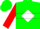 Silk - Green, White Diamond Hoop, Red Sleeves, White Diamond Hoop, Green Cap