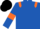 Silk - Royal Blue, Orange epaulets and armlets, Black cap