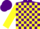 Silk - Purple, yellow 'SR', yellow blocks on sleeves, purple cap