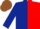 Silk - Dark blue and red (halved), dark blue sleeves, Brown cap