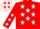 Silk - Red, White Stars, Red and White Halve