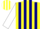 Silk - YELLOW, White 'D' on Navy Blue Sergeant Stripes, White Sleeves (D197)