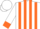 Silk - WHITE, Orange Panels, Orange 'J' and Cuffs (H283)