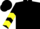 Silk - BLACK, Yellow 'Reb', Yellow Chevrons on Sleeves (B274)
