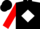 Silk - Black, white diamond frame, red bars on sleeves, black cap