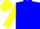 Silk - Blue, gold 'HB' in horseshoe, yellow bars on sleeves, yellow cap