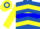 Silk - Royal Blue, Yellow Inverted Chevrons, Blue Hoop on Yellow Sleeves