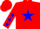 Silk - Red, blue star, blue stars on sleeves, red cap