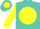 Silk - TURQUOISE, turquoise 'Z' on yellow disc, turquoise band on yellow sl