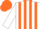 Silk - White, orange stripes, orange cap