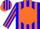 Silk - Blue, blue 'SC' on orange disc, orange stripes on sleeve