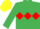 Silk - EMERALD GREEN,red triple diamond, yellow cap