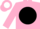 Silk - Hot pink, white dove on black disc on back, black tr