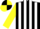 Silk - Black and White stripes, Yellow sleeves, Black and Yellow quartered cap