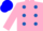 Silk - Hot pink, royal blue spots, hot pink and blue cap