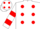 Silk - White, Red spots, hooped sleeves, White cap, red spots