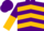Silk - Purple, Gold Chevrons, Purple and Gold Vertical Halved Sleeves, Gold