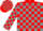 Silk - Red, grey Blocks