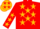 Silk - Chinese Red, Gold Stars