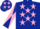 Silk - Dark blue, pink stars, diabolo on sleeves and stars on cap