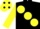 Silk - Black, large Yellow spots and sleeves, Yellow cap, Black spots