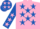 Silk - Pink, Royal Blue stars, Royal Blue sleeves, Pink stars