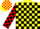 Silk - Yellow, red 'H' in black horseshoe, black blocks on white