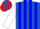 Silk - Royal Blue, Red Circled White 'D', Blue Stripes on White Sleeves