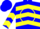 Silk - Blue, Yellow Circle and 'MOR', Yellow Chevrons on S