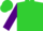 Silk - Lime Green, Purple 'B K C' in Purple Horseshoe, Purple Horseshoes on sleeves