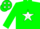 Silk - Green, Green 'P' on White Star, Green Stars and '$