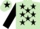 Silk - Light Green, Black stars, sleeves and star on cap
