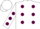 Silk - White, Maroon spots, Maroon spots on Sleeves, White Cap