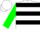 Silk - White, Green 'D$B', Black Hoops on Green Sleeves, White C