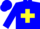 Silk - Blue, yellow 'SC', yellow cross sas