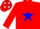 Silk - Red, White 'DH'on Blue Star, White 'Dorman Hill' Red Stars on Wh