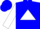 Silk - Blue, Black 'K' Brand in White Triangle, White Sle