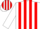 Silk - White and Red Stripes, Red Band on White Sleeves, Red C