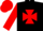 Silk - Black, red maltese cross, red sleeves and cap