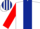 Silk - White, dark blue stripe, red sleeves, white and dark blue striped cap