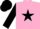 Silk - Pink, pink 'A' on black star, black sleeves, black cap