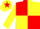 Silk - Red and Yellow quartered, Yellow sleeves, yellow cap, Red star
