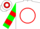 Silk - White, Red Circle, Green 'VP', Green Sleeves, Red Hoop, R