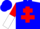 Silk - Blue, Red Cross of Lorraine, Red and White Halved Sleeves, Blue Cap