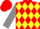 Silk - Red and Yellow diamonds, Grey sleeves