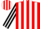 Silk - Red, White 'R', Black and White Stripes on Sleeve