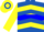 Silk - Royal Blue, Yellow Inverted Chevrons, Blue Hoop on Yellow sleeves