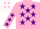 Silk - Pink, White and Purple Stars